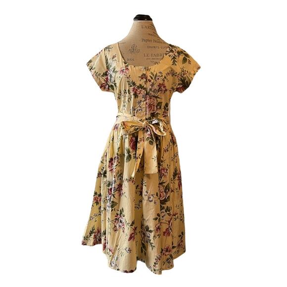 80s vintage Jennifer Moore floral swing dress - Picture 2 of 7